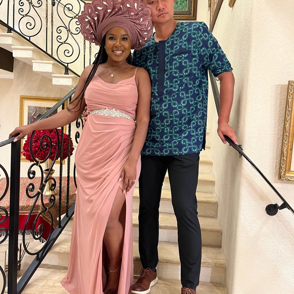Azazie Blush Maxi Dress